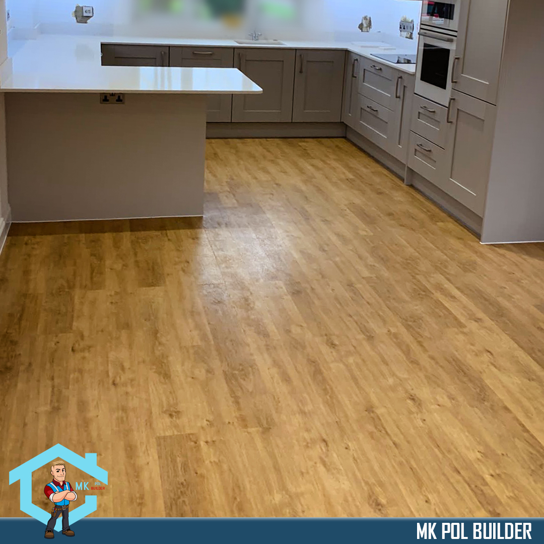 Finished glued-down panel flooring in Buckinghamshire home